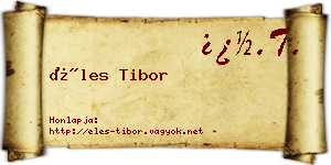 Éles Tibor névjegykártya